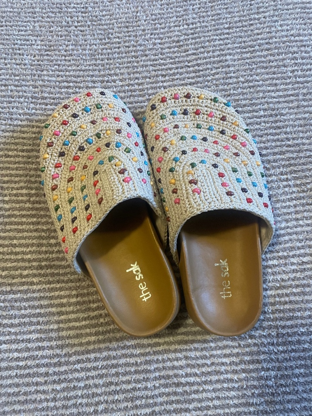 The Sak Crochet Beaded Slide Sandals